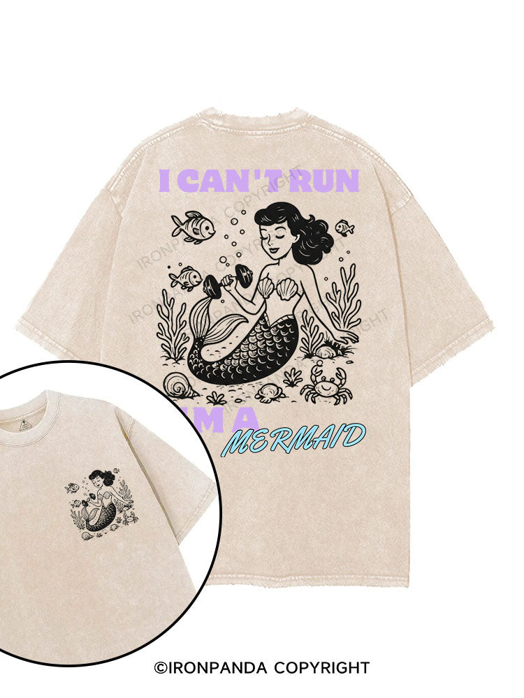 I CAN'T RUN I'M A MERMAID printed Gym Shirt