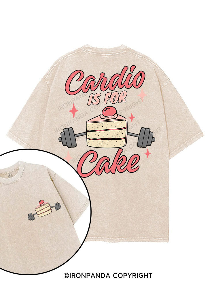 CARDIO IS FOR CAKE printed Gym Shirt