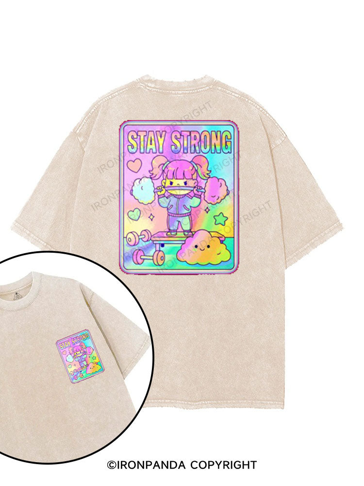 STAY STRONG printed Gym Shirt