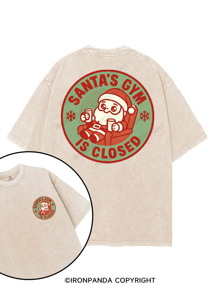 SANTA'S GYM IS CLOSED printed Gym Shirt