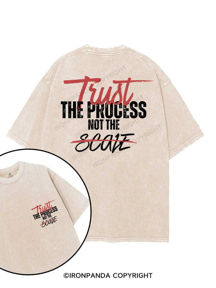 TRUST THE PROCESS NOT THE SCALE printed Gym Shirt