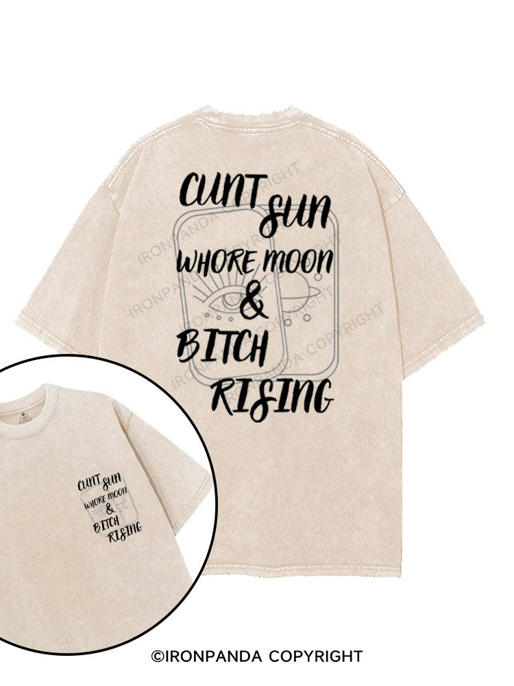 CUNT SUN WHORE MOON & BITCH RISING printed Gym Shirt