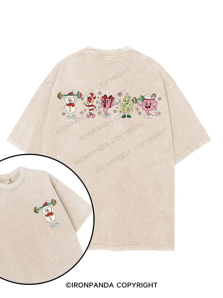 FESTIVE FITNESS FRIENDS printed Gym Shirt