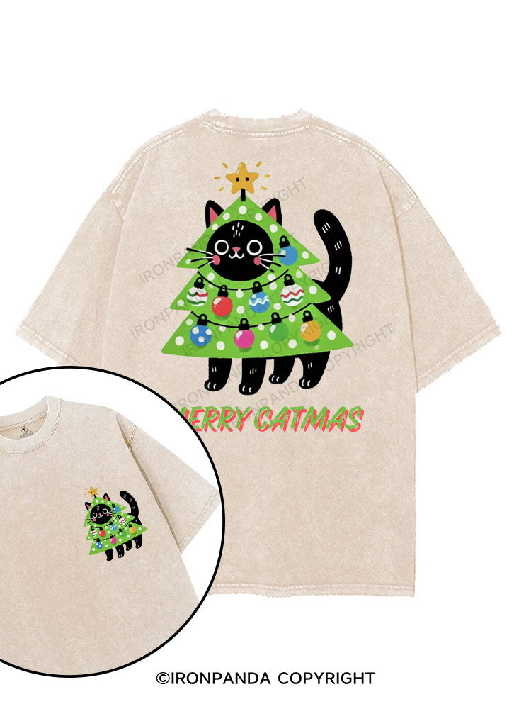 MERRY CATMAS printed Gym Shirt