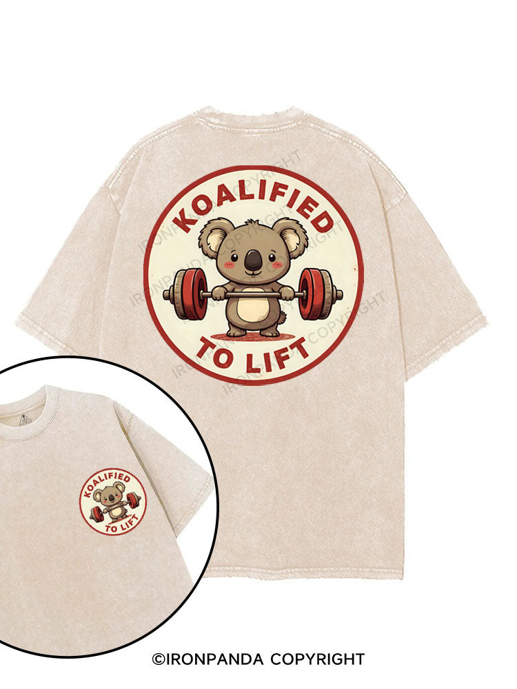 KOALIFIED TO LIFT printed Gym Shirt