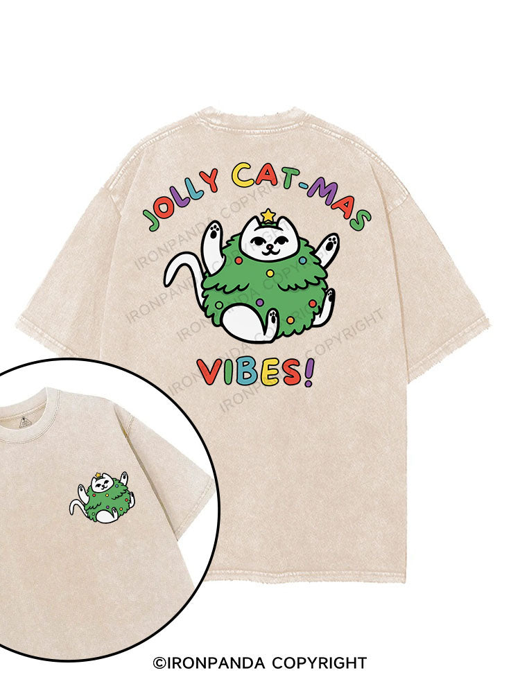 JOLLY CAT-MAS VIBES! printed Gym Shirt
