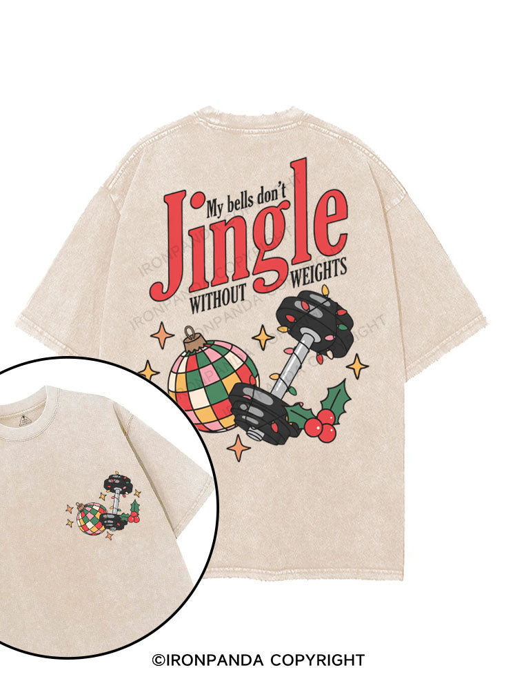MY BELLS DON'T JINGLE WITHOUT WEIGHTS printed Gym Shirt
