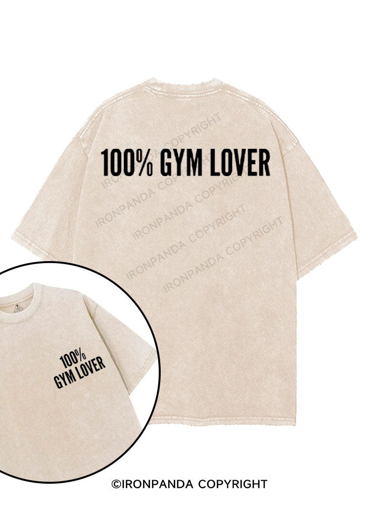 100% GYM LOVER printed Gym Shirt