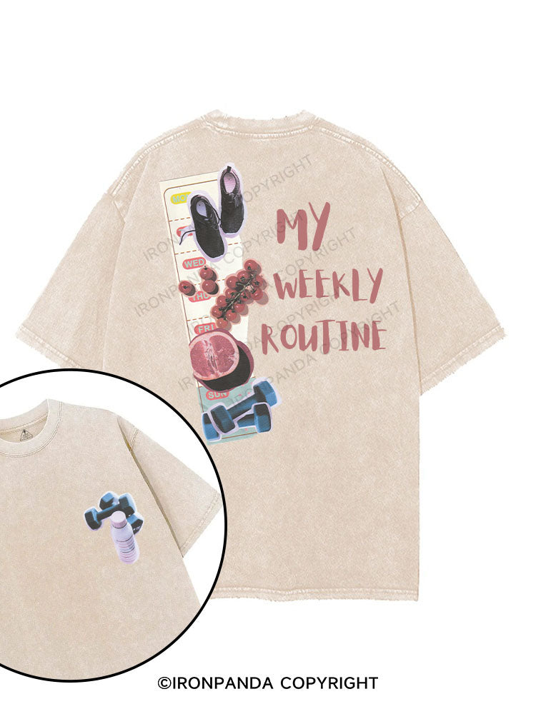 MY WEEKLY ROUTINE printed Gym Shirt