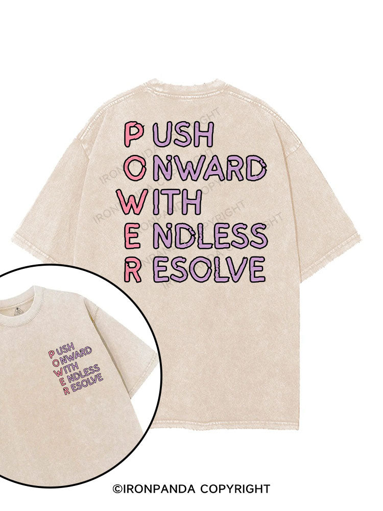 PUSH ONWARD WITH ENDLESS RESOLVE printed Gym Shirt