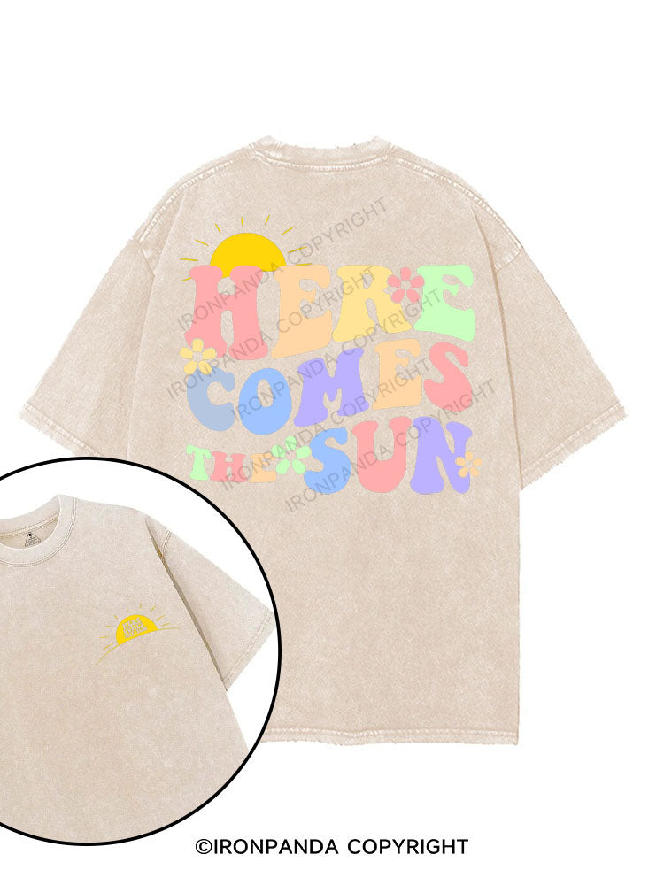 HERE COMES THE SUN printed Gym Shirt