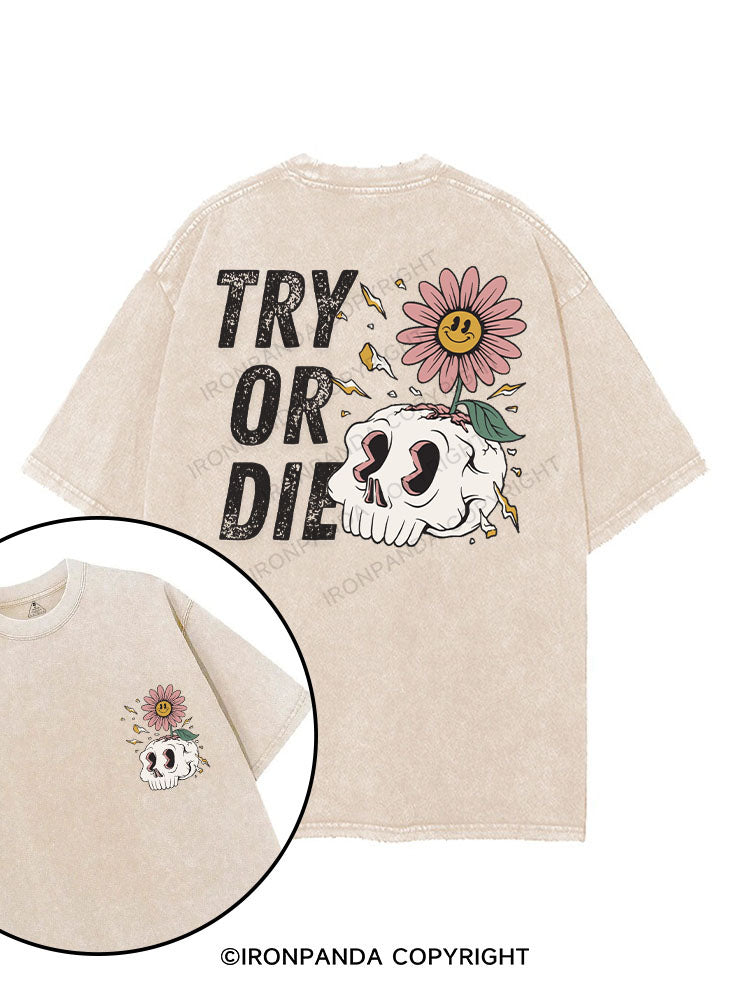 TRY OR DIE printed Gym Shirt