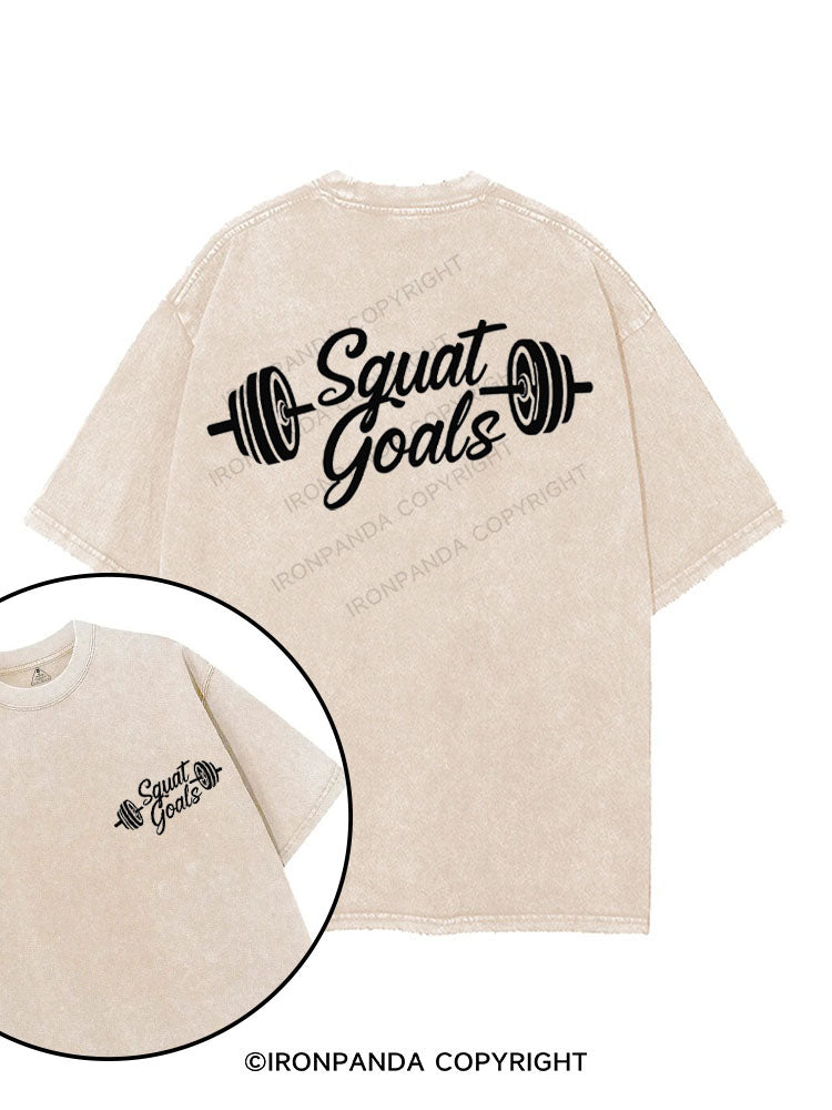 SQUAT GOALS printed Gym Shirt