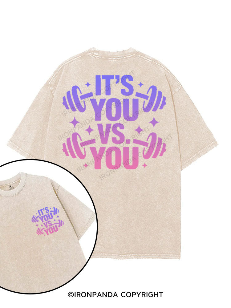 IT'S YOU VS YOU printed Gym Shirt