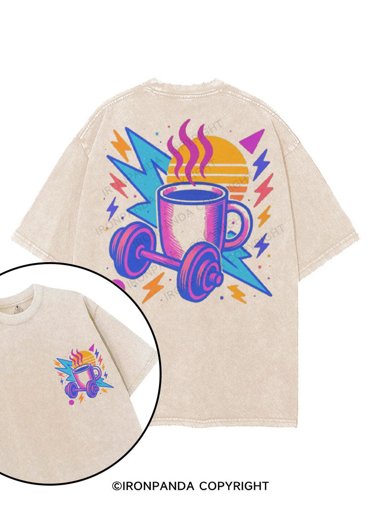 CAFFEINE GAINS printed Gym Shirt