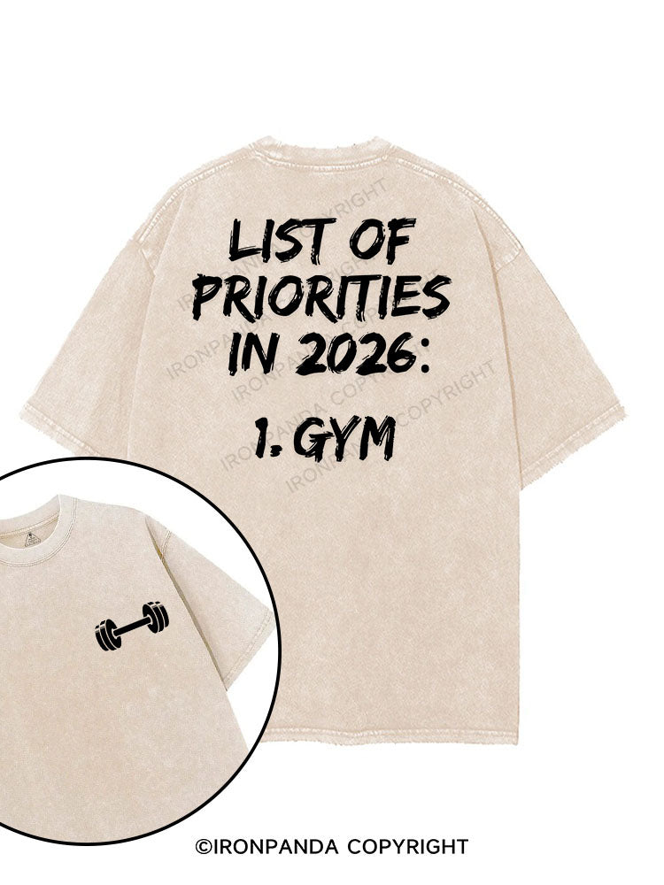 LIST OF PRIORITIES IN 2026 printed Gym Shirt