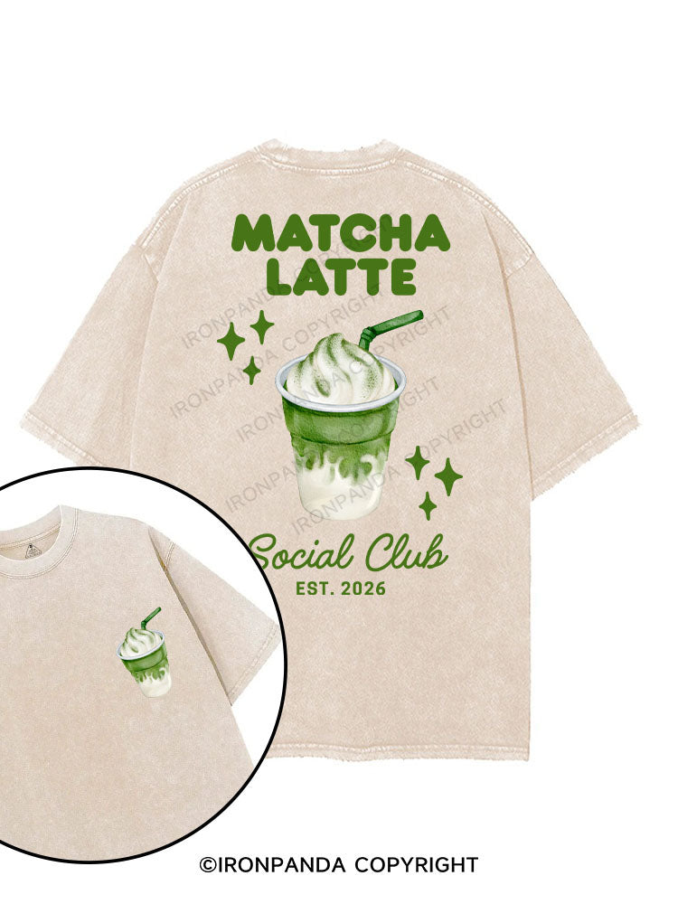 MATCHA LATTE SOCIAL CLUB printed Gym Shirt