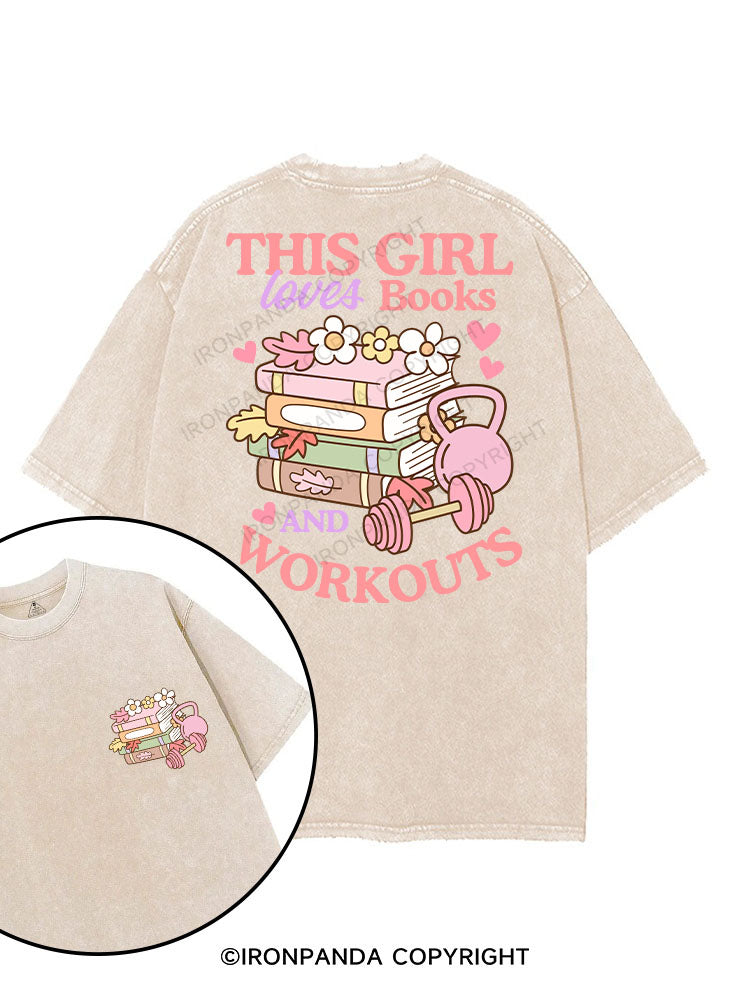 THIS GIRL LOVES BOOKS AND WORKOUTS printed Gym Shirt