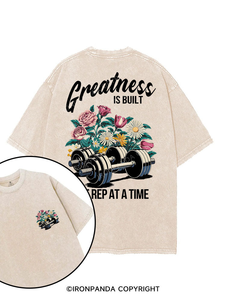 GREATNESS IS BUILT printed Gym Shirt