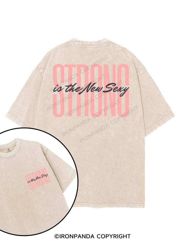STRONG IS THE NEW SEXY printed Gym Shirt