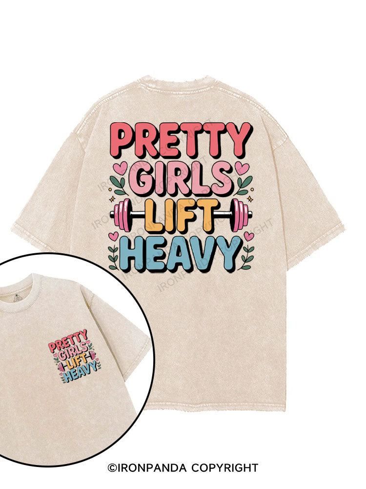 PRETTY GIRLS LIFT HEAVY printed Gym Shirt