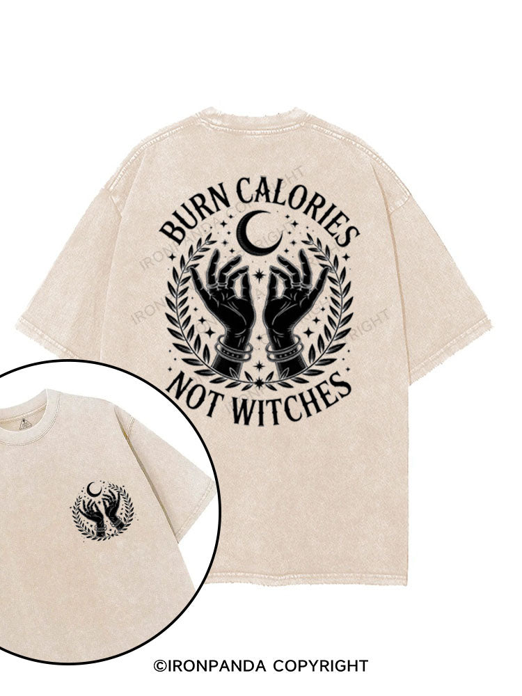 BURN CALORIES NOT WITCHES printed Gym Shirt
