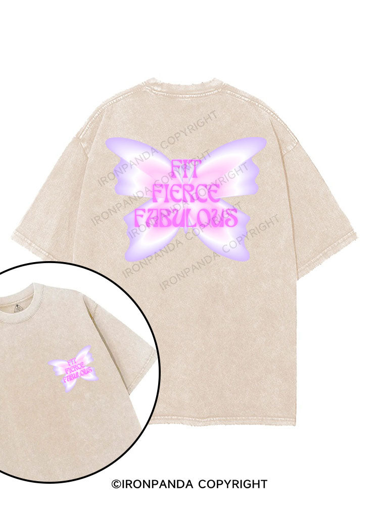 FIT FIERCE FABULOUS printed Gym Shirt