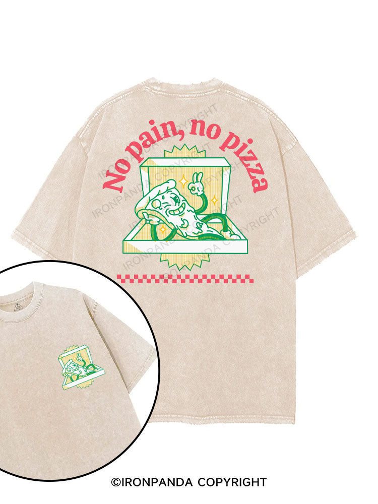 NO PAIN NO PIZZA printed Gym Shirt