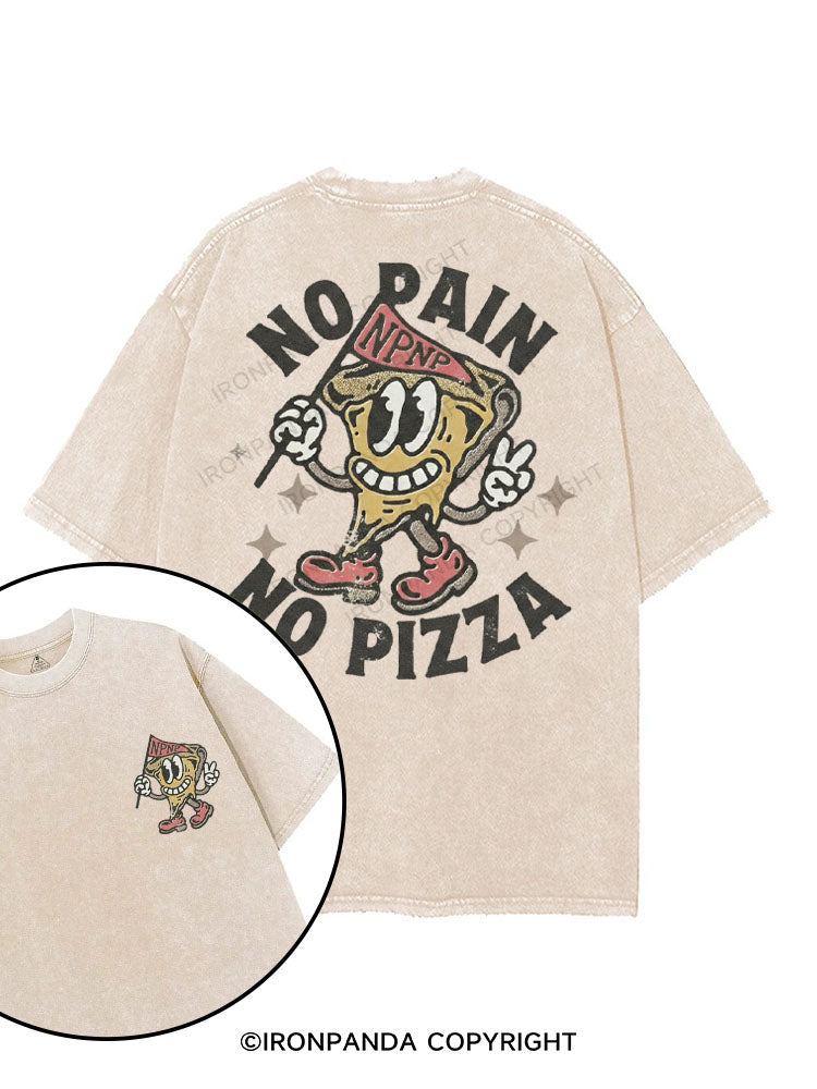 NO PAIN NO PIZZA printed Gym Shirt