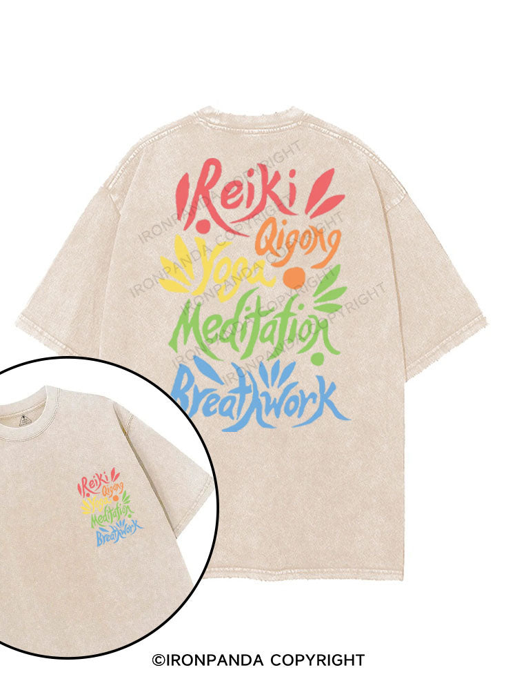 REIKI QIGONG YOGA MEDITATION BREATHWORK printed Gym Shirt