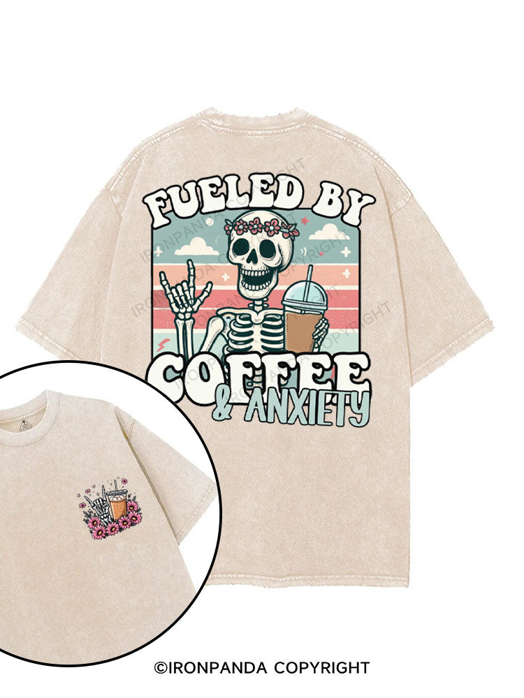 FUELED BY COFFEE & ANXIETY printed Gym Shirt