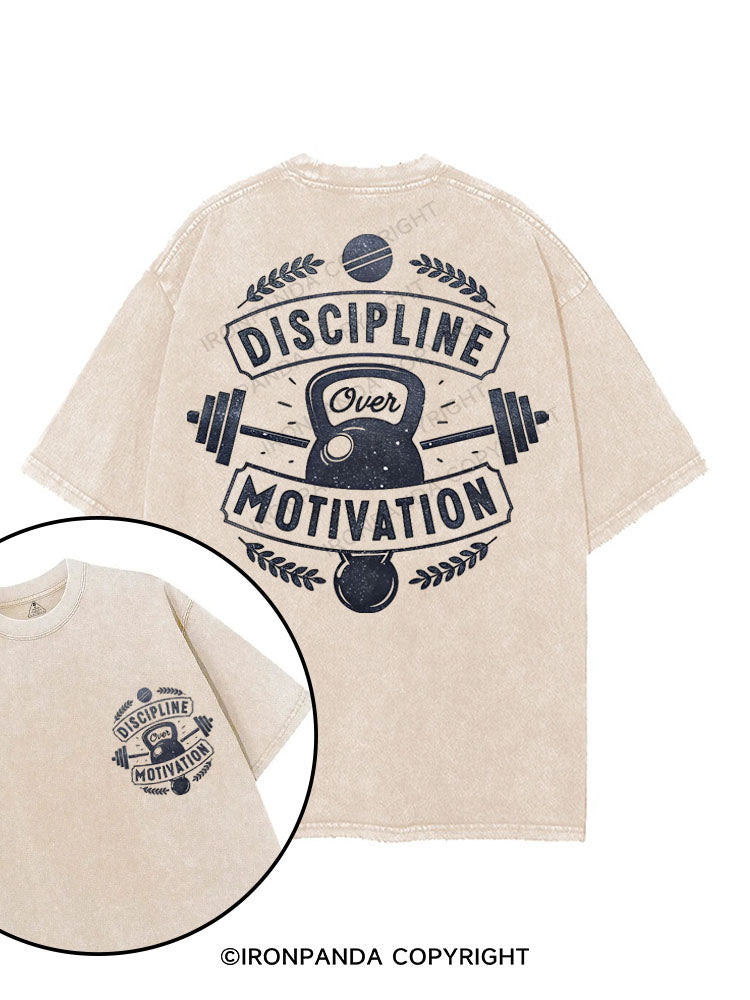 DISCIPLINE MOTIVATION printed Gym Shirt