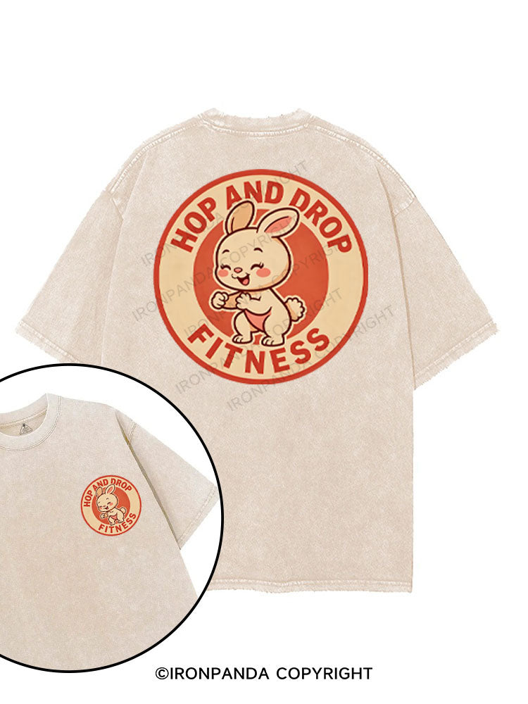 HOP AND DROP FITNESS printed Gym Shirt