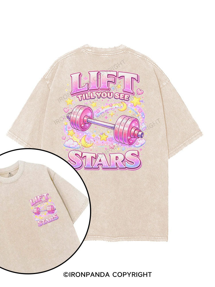LIFT TILL YOU SEE STARS printed Gym Shirt