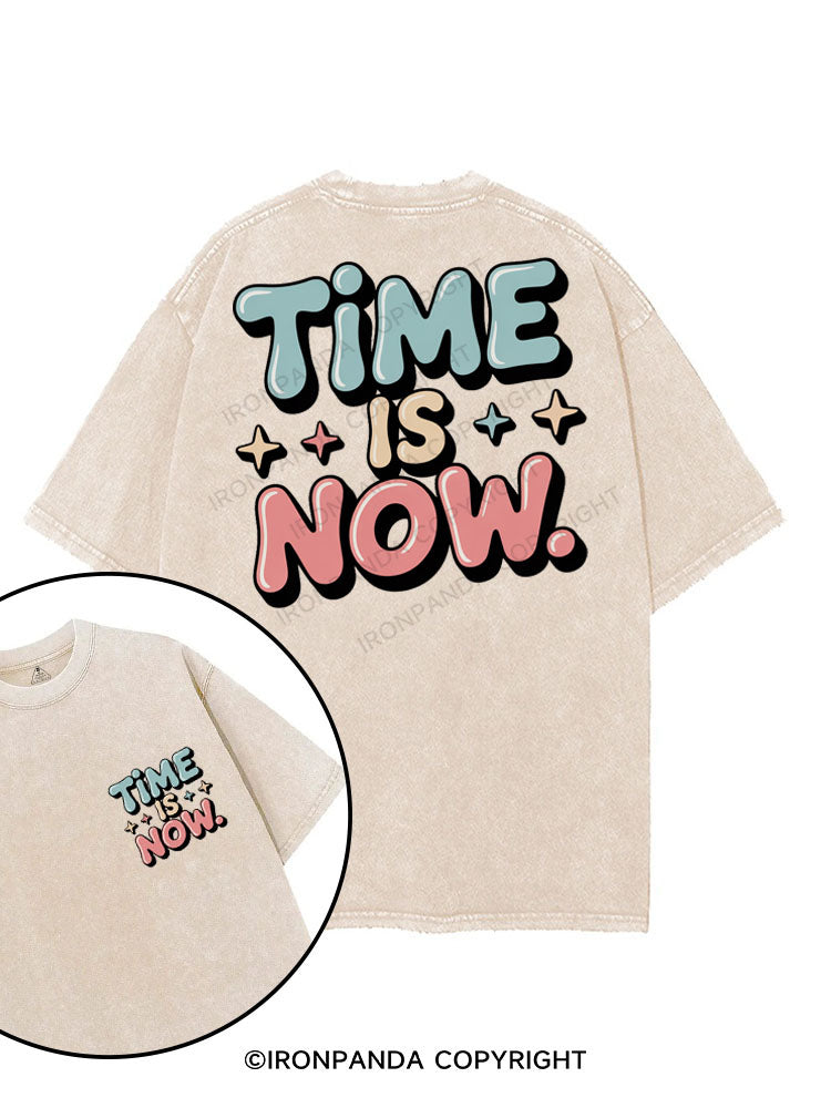 TIME IS NOW printed Gym Shirt