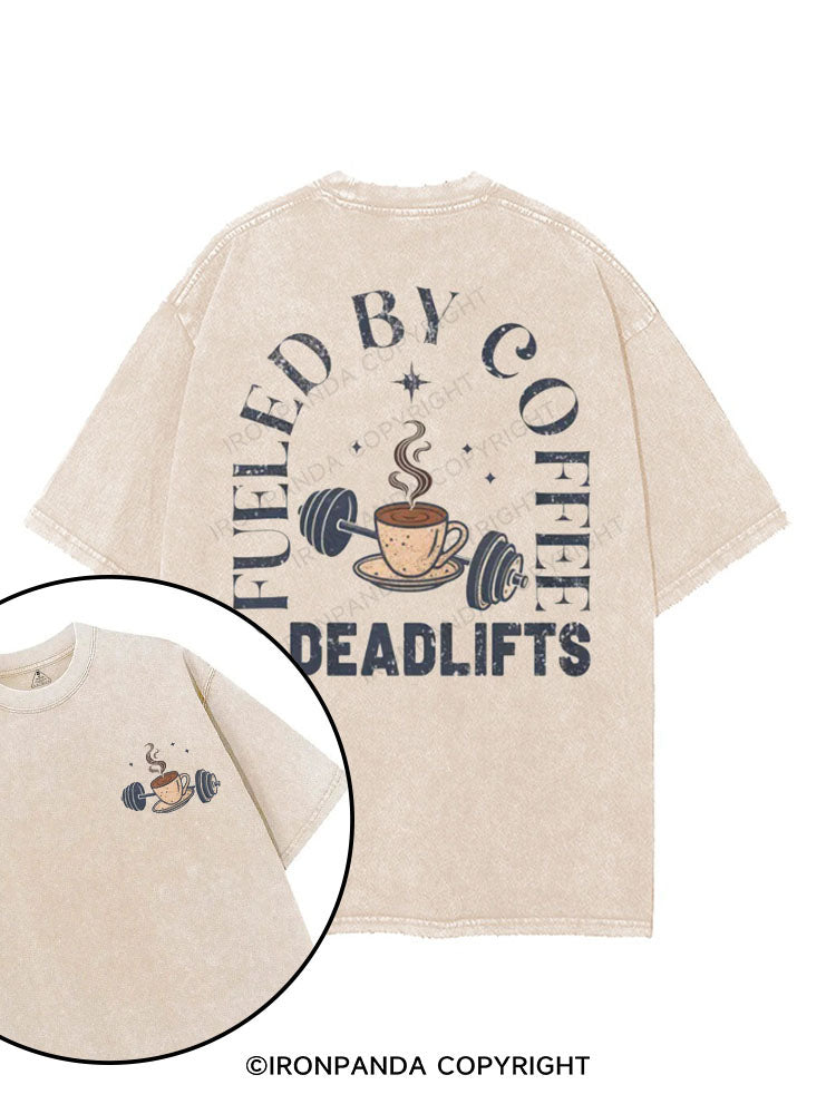 Fueled By Coffee & Deadlifts printed Gym Shirt