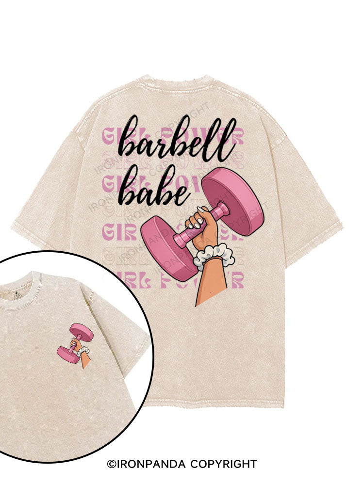barbell babe printed Gym Shirt