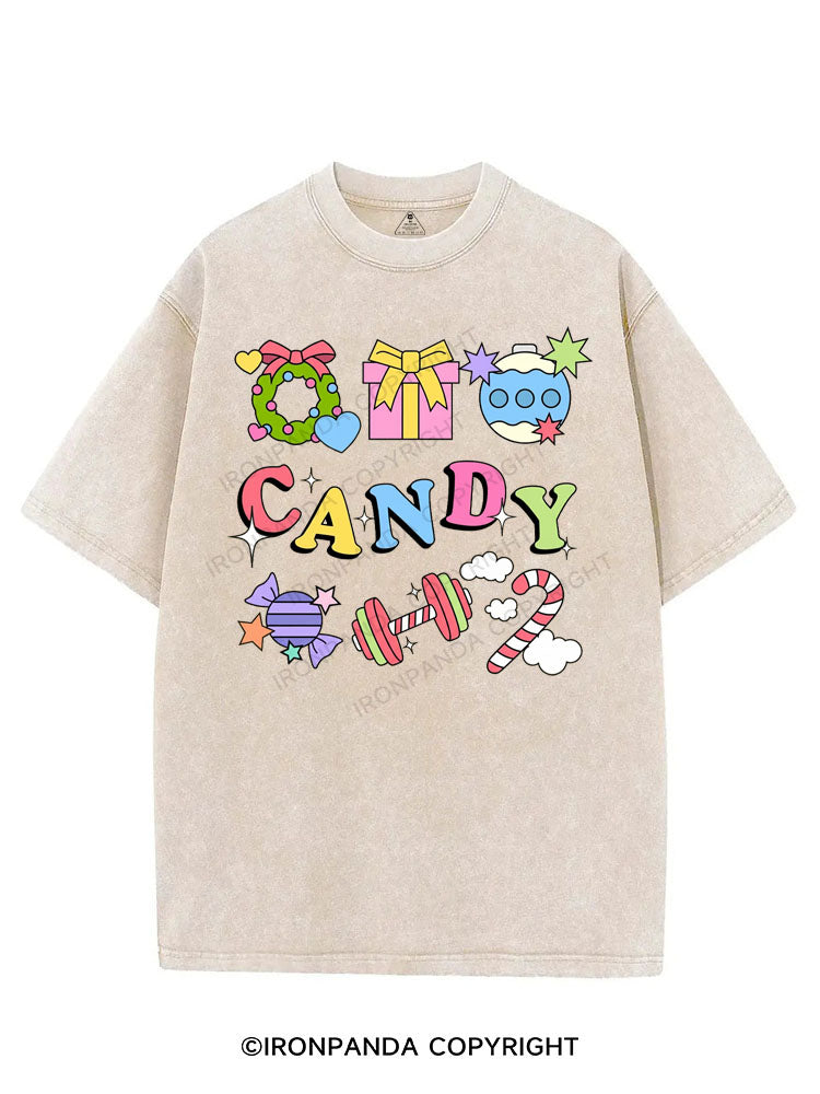 CHRISTMAS CANDY VINTAGE GYM SHIRT