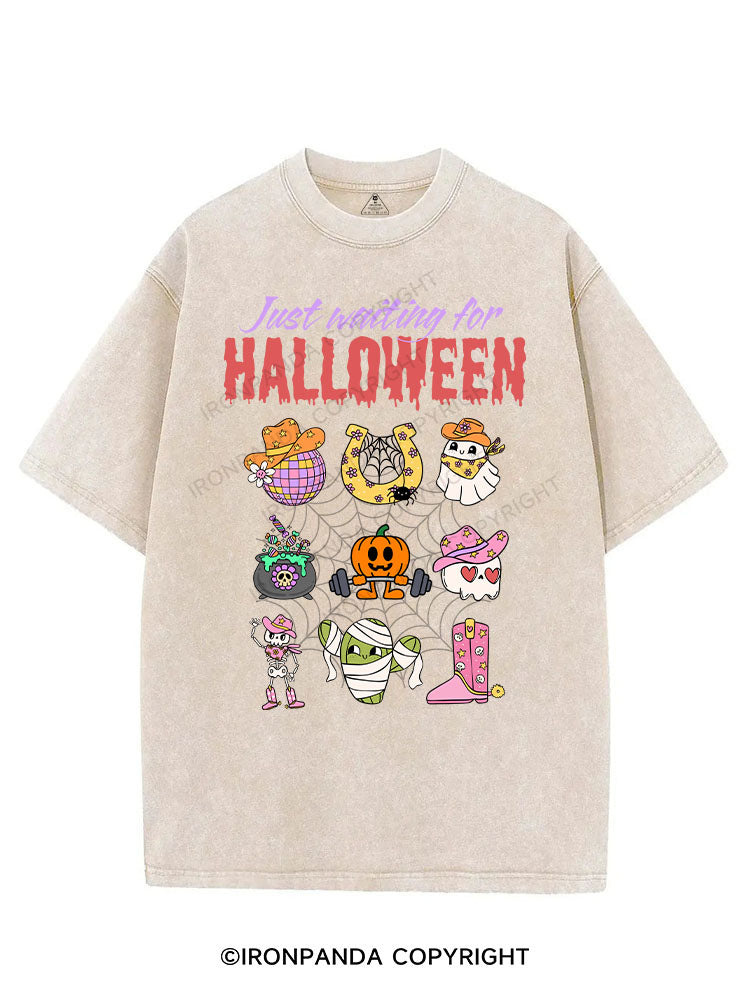 JUST WAITING FOR HALLOWEEN VINTAGE GYM SHIRT