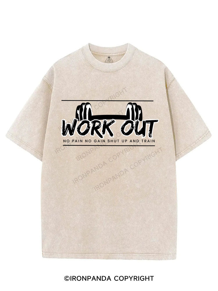 WORKOUT NO PAIN NO GAIN VINTAGE GYM SHIRT