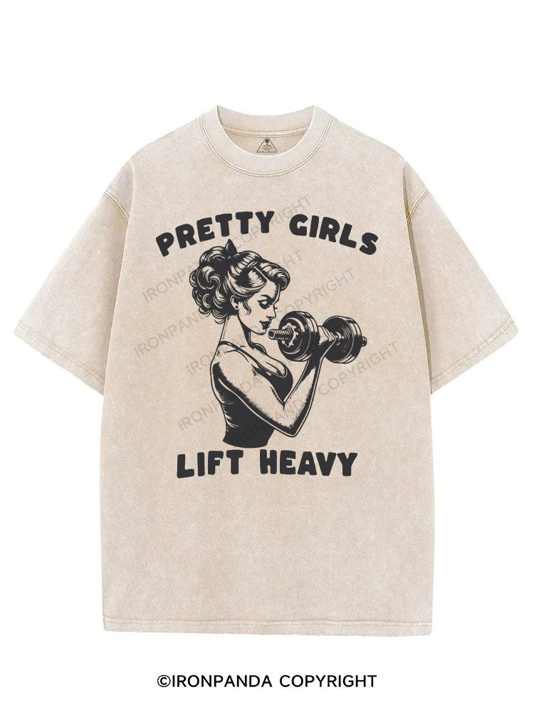PRETTY GIRLS LIFT HEAVY VINTAGE GYM SHIRT