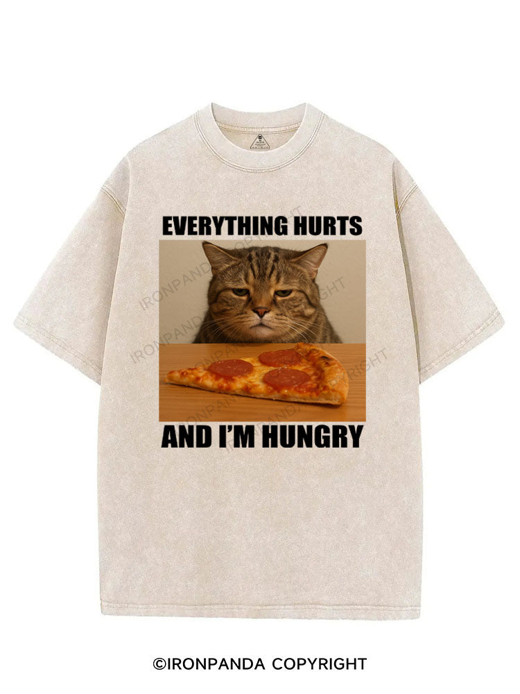 EVERYTHING HURTS AND I'M HUNGRY VINTAGE GYM SHIRT