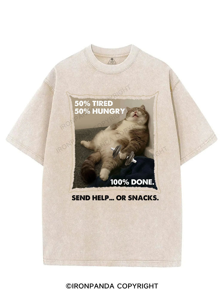 50% TIRED 50% HUNGRY 100% DONE VINTAGE GYM SHIRT