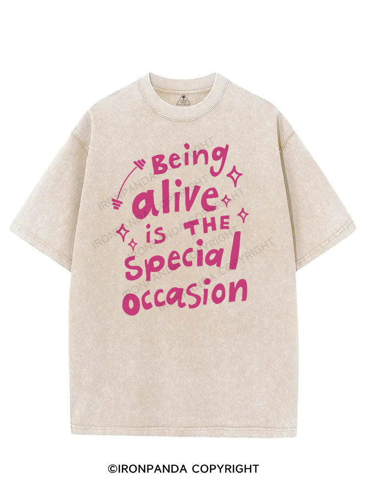 BEING ALIVE IS THE SPECIAL OCCASION VINTAGE GYM SHIRT