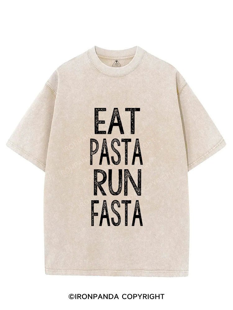 EAT PASTA RUN FASTA VINTAGE GYM SHIRT