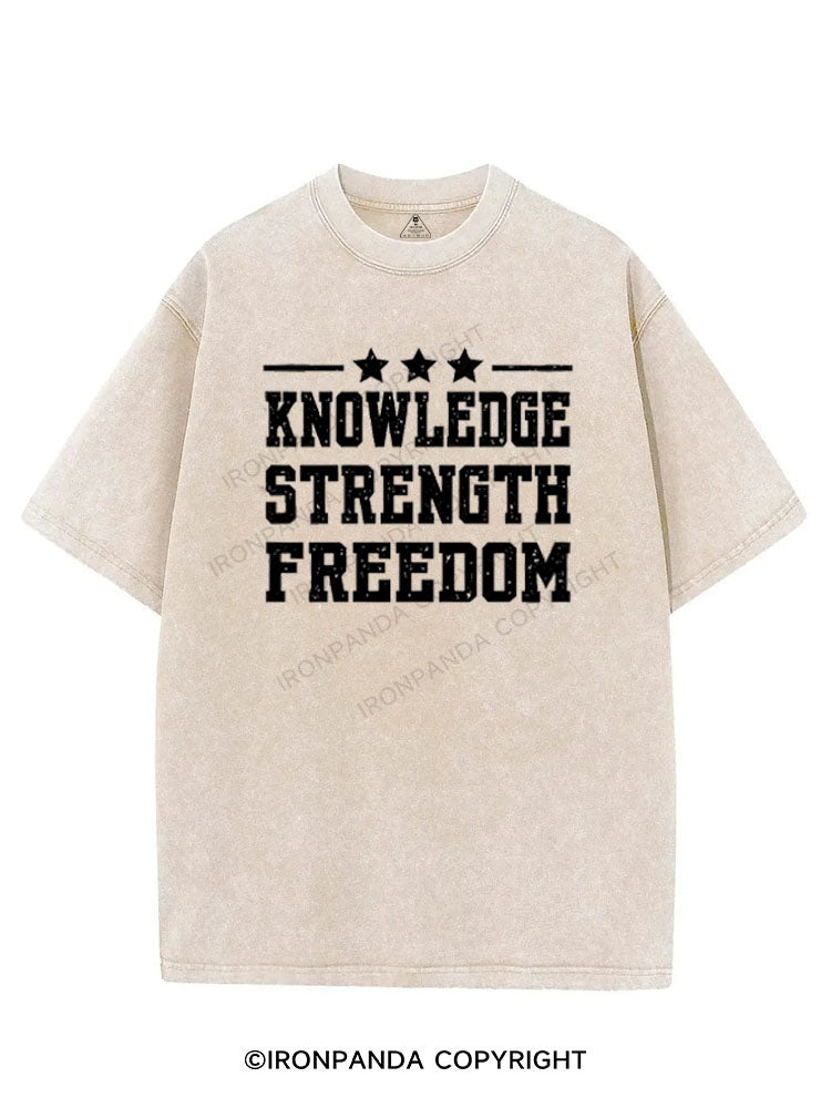 KNOWLEDGE STRENGTH FREEDOM VINTAGE GYM SHIRT