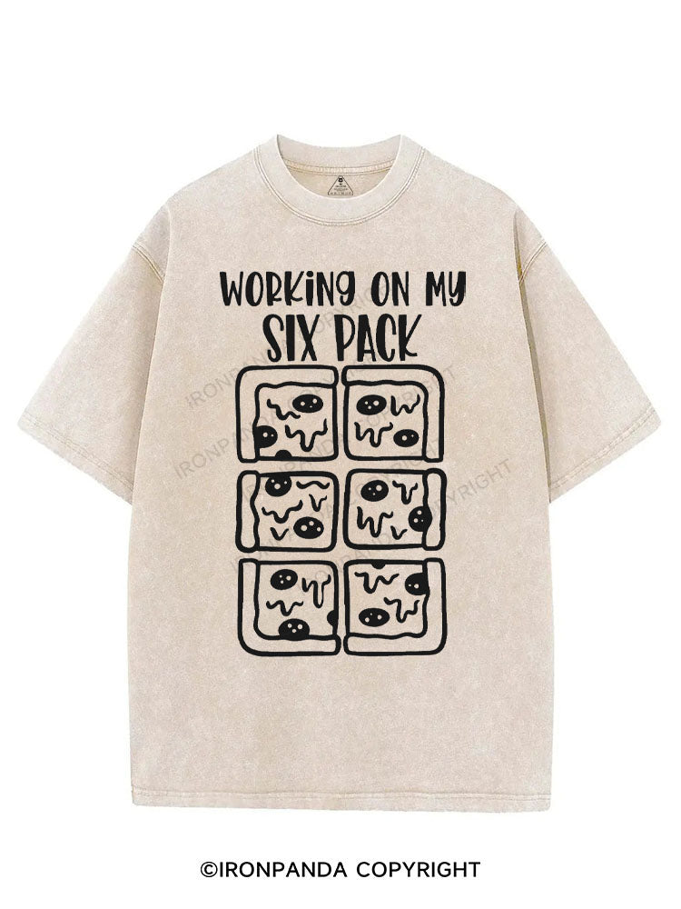 WORKING ON MY SIX PACK VINTAGE GYM SHIRT