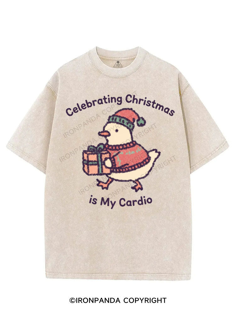 CELEBRATING CHRISTMAS IS MY CARDIO VINTAGE GYM SHIRT