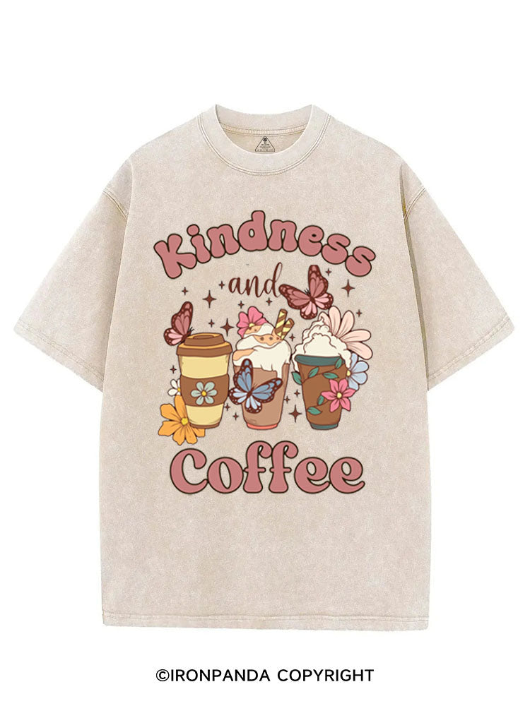 KINDNESS AND COFFEE VINTAGE GYM SHIRT