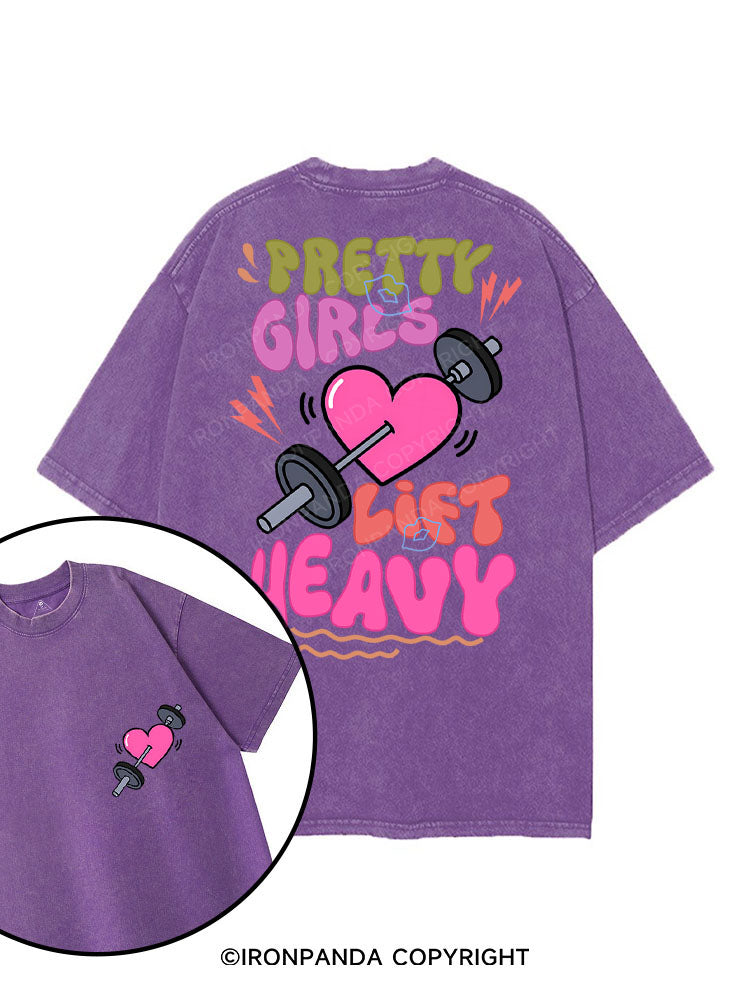 PRETTY GIRLS LIFT HEAVY printed Gym Shirt